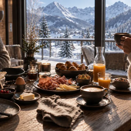 Weniger Inszenierung, mehr Gefühl – Genuss, der nach Berg und Tal schmeckt. Frühstück mit Kaffee und Bergblick durch ein Fenster